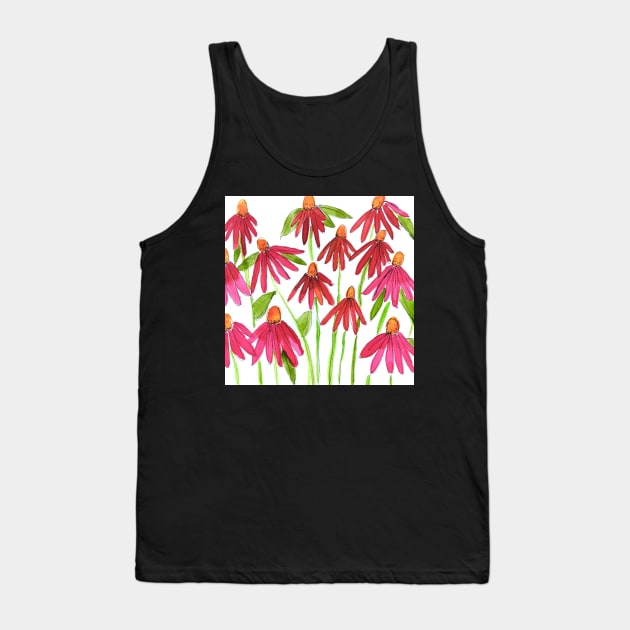 Pink Echinacea Cone Flowers Tank Top by MyCraftyNell